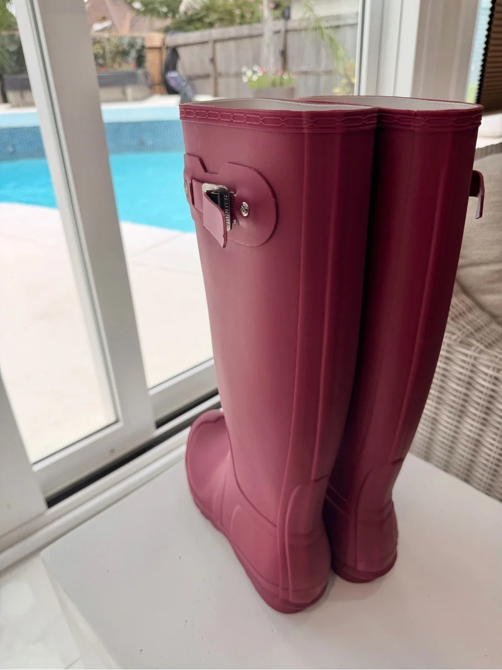 Hunter Women's Tall Rain Boots in Berry